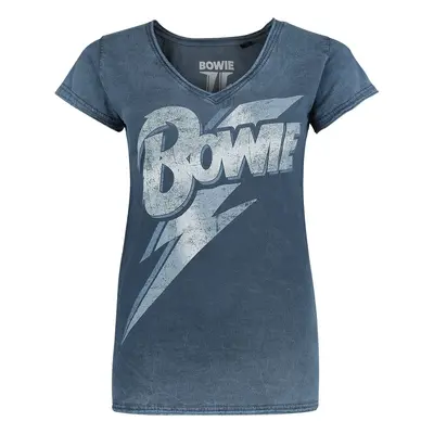 David Bowie Lightning Bolt T-Shirt blau in