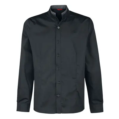 Banned Alternative Double Collar Shirt Langarmhemd schwarz in