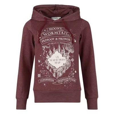 Harry Potter Karte des Rumtreibers Kapuzenpullover bordeaux in