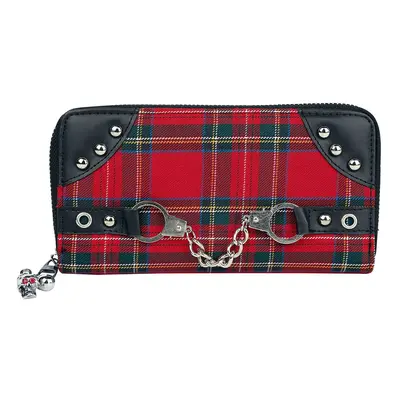 Banned Alternative Red Tartan Wallet Geldbörse schwarz rot