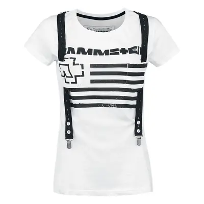 Rammstein Suspender T-Shirt weiß in