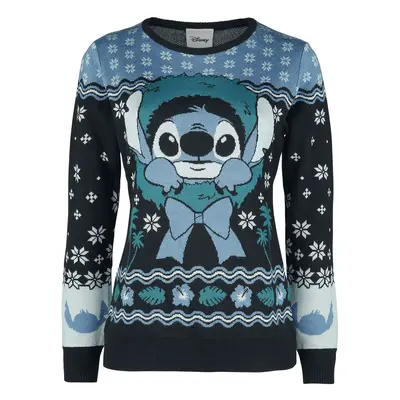 Lilo & Stitch Christmas Stitch Weihnachtspullover blau grün in