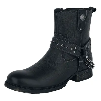 Rock Rebel by EMP Schwarze Bikerboots mit Riemen und Ketten Bikerboot schwarz in