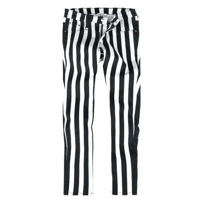 Banned Alternative Striped Pants Stoffhose schwarz weiß in