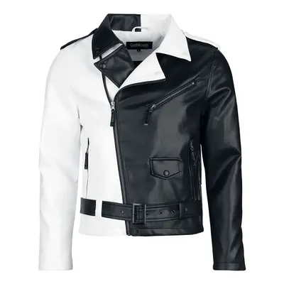 Gothicana by EMP Jacket in Black and White Kunstlederjacke schwarz weiß in