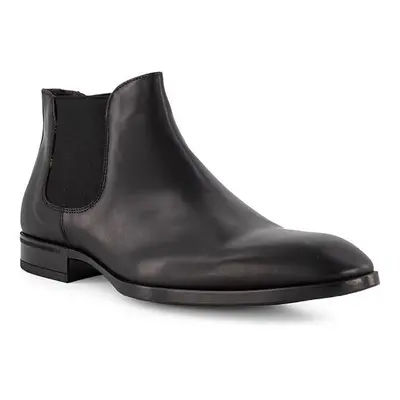 Rosso e nero Herren Boots schwarz Glattleder