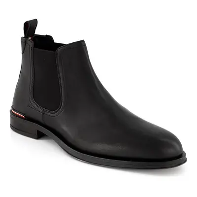 Tommy Hilfiger Herren Boots schwarz Glattleder