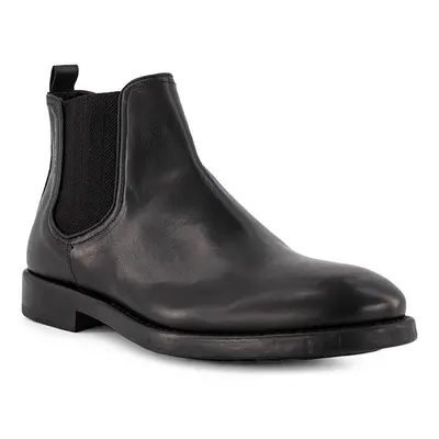 AIGNER Herren Chelsea Boots schwarz Glattleder