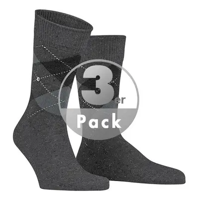 Burlington Herren Socken grau Wolle gemustert