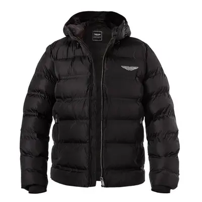 HACKETT Herren Steppjacke schwarz Mikrofaser unifarben