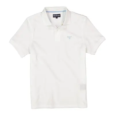 Barbour Herren Polo-Shirt weiß Baumwoll-Piqué