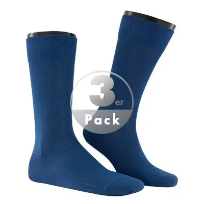 Falke Herren Socken blau Baumwolle unifarben