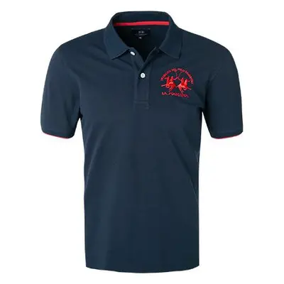 LA MARTINA Herren Polo-Shirt blau Baumwoll-Piqué