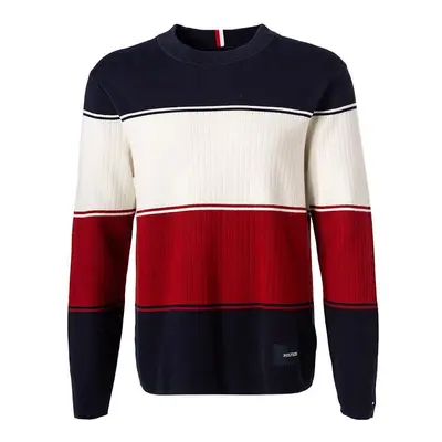 Tommy Hilfiger Herren Pullover grau Baumwolle gestreift