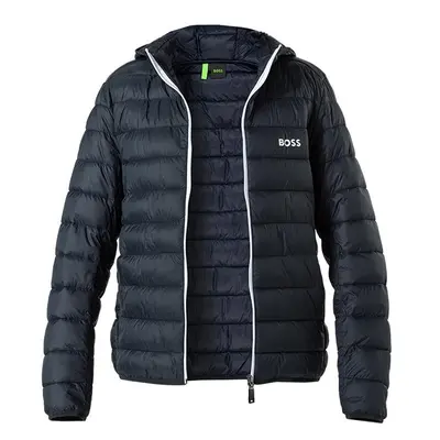 BOSS Green Herren Steppjacke blau Mikrofaser unifarben