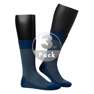 Falke Herren Socken blau Baumwolle gemustert