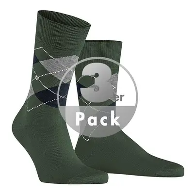 Burlington Herren Socken grün Baumwolle gemustert