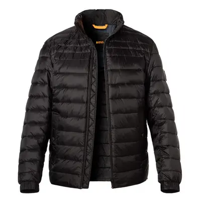 BOSS Orange Herren Steppjacke schwarz Mikrofaser unifarben