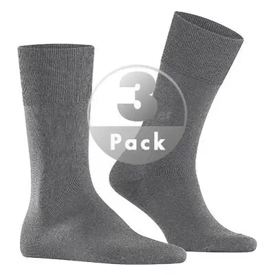 Falke Herren Socken grau Baumwolle unifarben