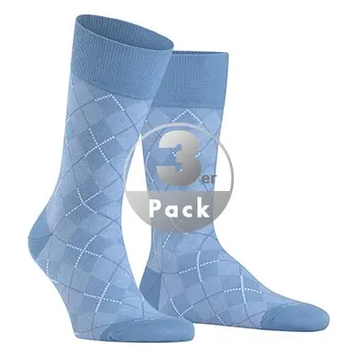 Burlington Herren Socken blau Baumwolle gemustert