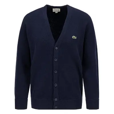 LACOSTE Herren Cardigan blau Wolle unifarben