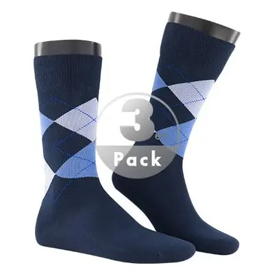 Burlington Herren Socken blau Baumwolle gemustert