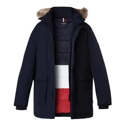 HECHTER PARIS Herren Daunenparka blau Mikrofaser unifarben