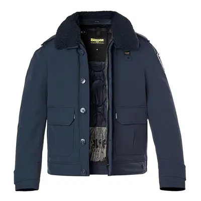 Blauer. USA Herren Jacke blau Mikrofaser unifarben