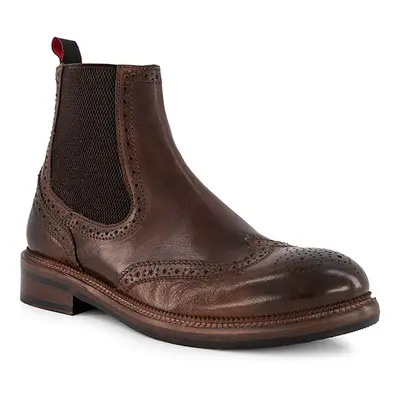 Prime Shoes Herren Chelsea Boots braun Leder