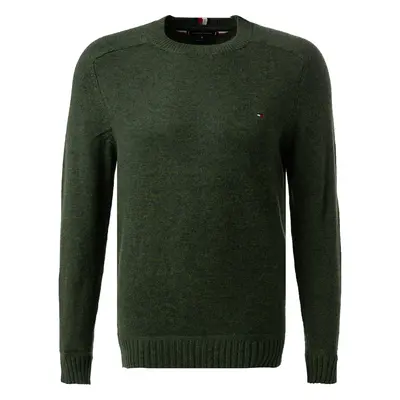 Tommy Hilfiger Herren Pullover grün Merinowolle unifarben