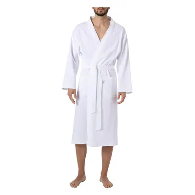 Herrenausstatter Herren Kimono weiß Baumwolle