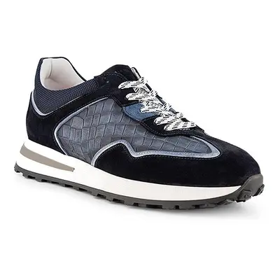 Rosso e nero Herren Sneaker blau Leder