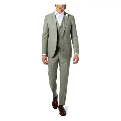 CG Herren Anzug grün meliert Slim Fit