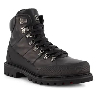 BOGNER Herren Boots schwarz Glattleder