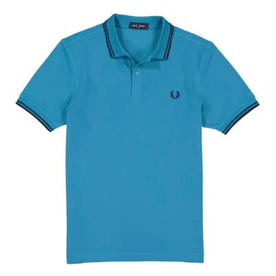 Fred Perry Herren Polo-Shirt blau Baumwoll-Piqué