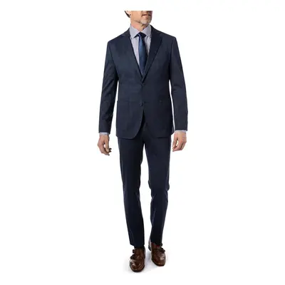 HECHTER PARIS Herren Anzug blau Jersey meliert