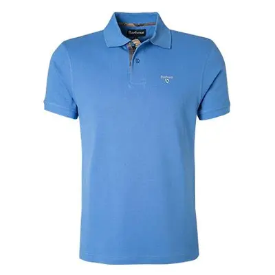 Barbour Herren Polo-Shirt blau Baumwoll-Piqué