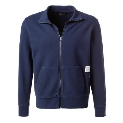 Replay Herren Sweatjacke blau Baumwolle unifarben