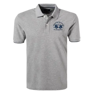 LA MARTINA Herren Polo-Shirt grau Baumwoll-Piqué