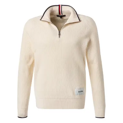 Tommy Hilfiger Herren Troyer beige Baumwolle unifarben