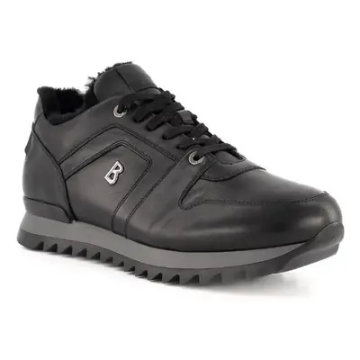 BOGNER Herren Sneaker schwarz Glattleder