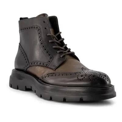 Rosso e nero Herren Boots braun Glattleder