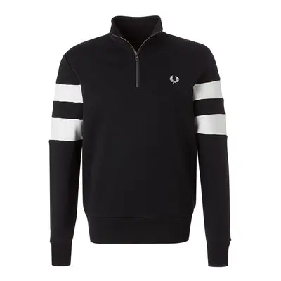 Fred Perry Herren Sweatshirt schwarz Baumwolle unifarben