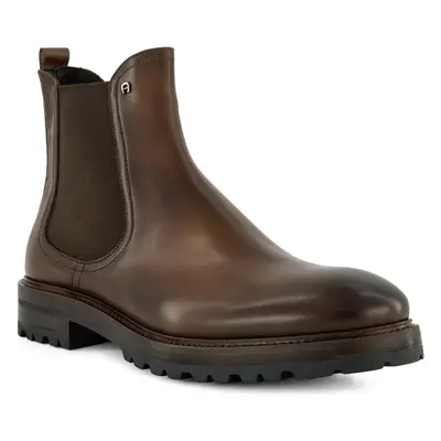 AIGNER Herren Chelsea Boots braun Glattleder