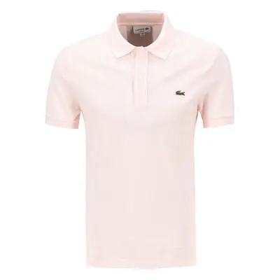 LACOSTE Herren Polo-Shirt rosa Baumwoll-Piqué Slim Fit