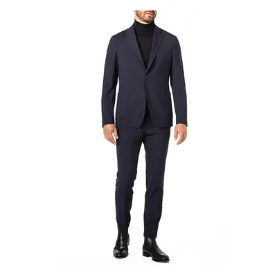 BOSS Black Herren Anzug blau Woll-Stretch Slim Fit