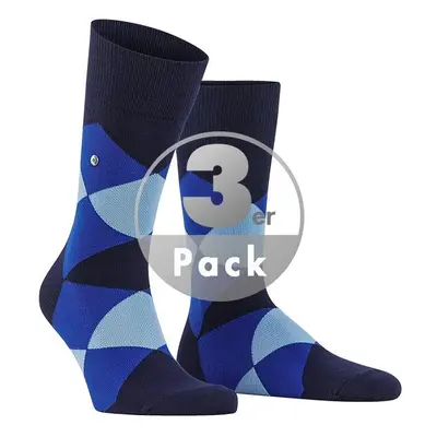 Burlington Herren Socken blau Baumwolle Gemustert