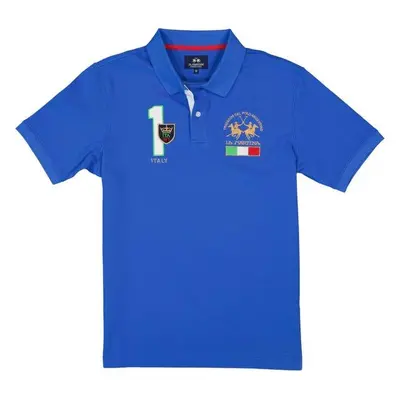 LA MARTINA Herren Polo-Shirt blau Baumwoll-Piqué