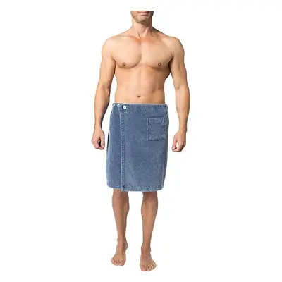 Herrenausstatter Herren Kilt blau Baumwolle unifarben