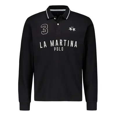 LA MARTINA Herren Pullover schwarz Baumwolle Gestreift